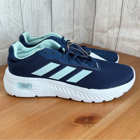 NEW ADIDAS Cloudform Comfort Sneakers Dark Blue/Halo Mint/Cloud White Woman’s 10 - Picture 2 of 5